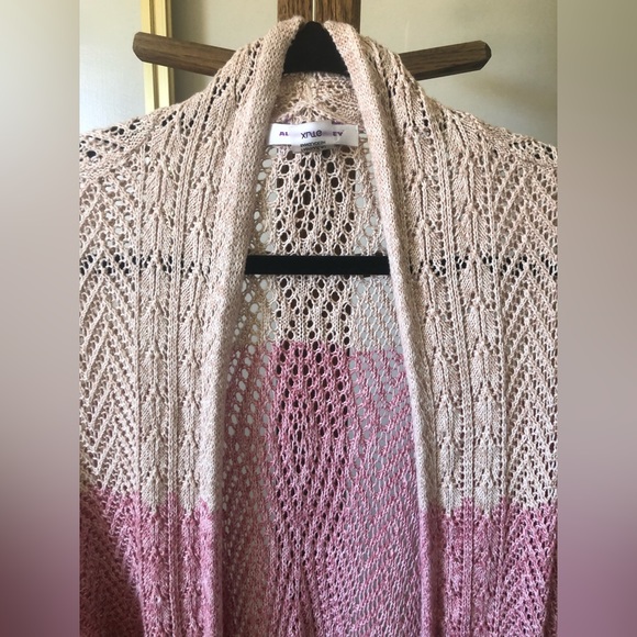 Pink ombré open front cardigan - Picture 3 of 5